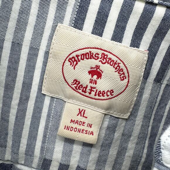 Brooks Brothers Shirt Mens XL Gray Button Down Long Sleeve Geometric Cotton - Picture 2 of 5